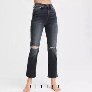 RAG & BONE Nina High-Rise Ankle Cigarette Jeans, Faded Black, Size 23